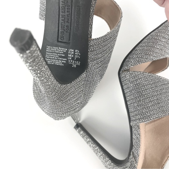Christian Siriano Special Occasion Heels with Silver Sparkles. Size 8.5 - Picture 8 of 13